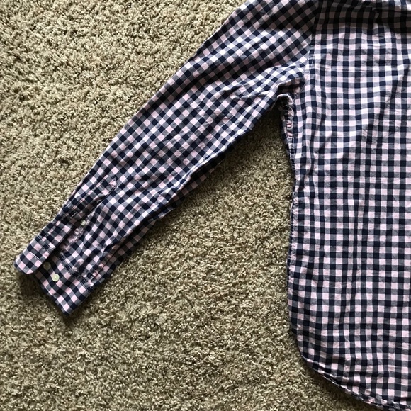 Merona Men’s Button Down Pink/Navy Plaid Size L - Picture 4 of 5